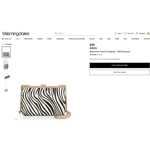 Aqua Zebra-Print Frame Crossbody – 100% Exclusive Color Black/White NIP - Picture 2 of 12